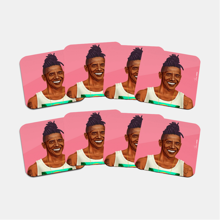 Hipstory | Hipstory Coasters - Barack Obama - 8 Pack | Shut the Front Door