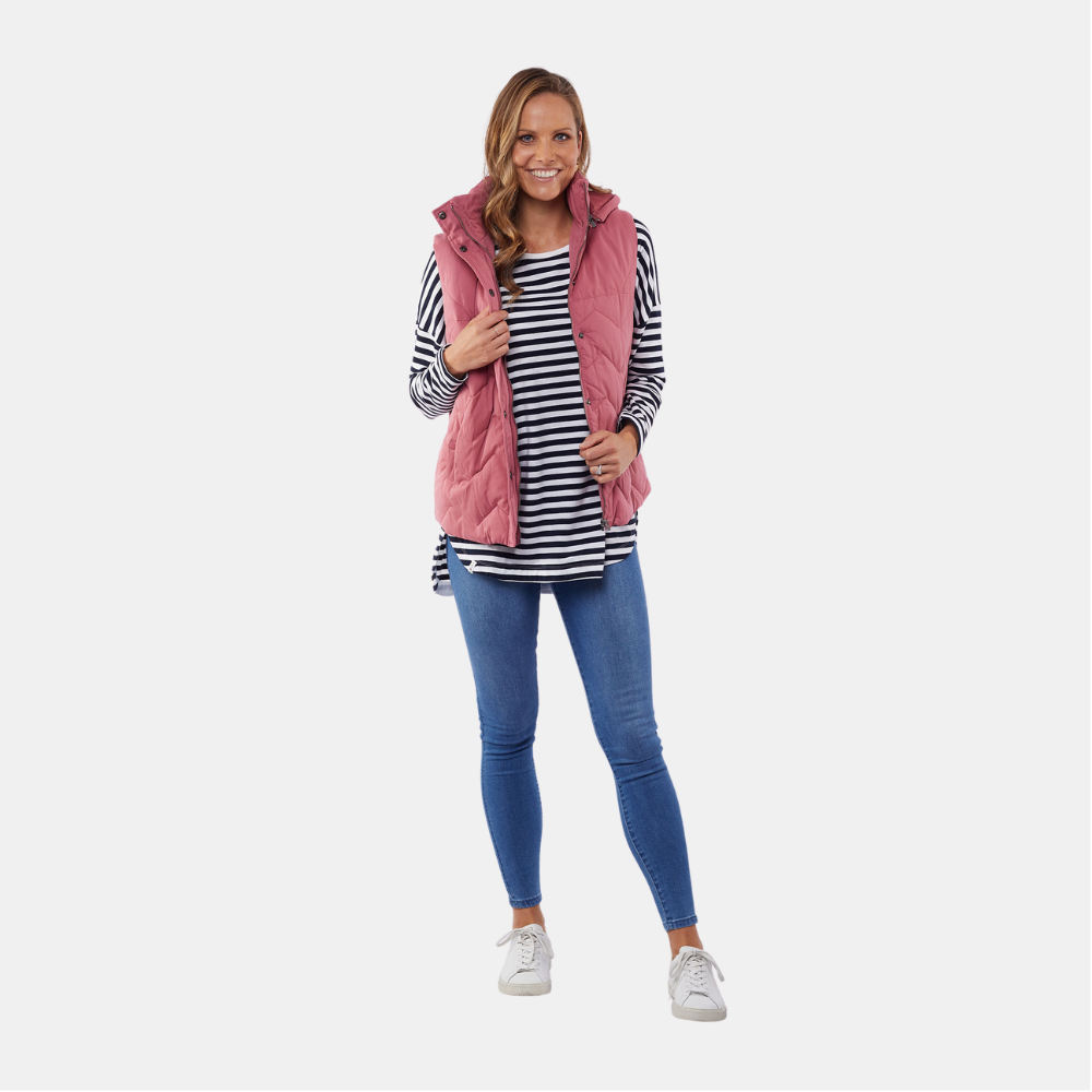 Elm Knitwear | Petra Puffer Vest - Rose | Shut the Front Door