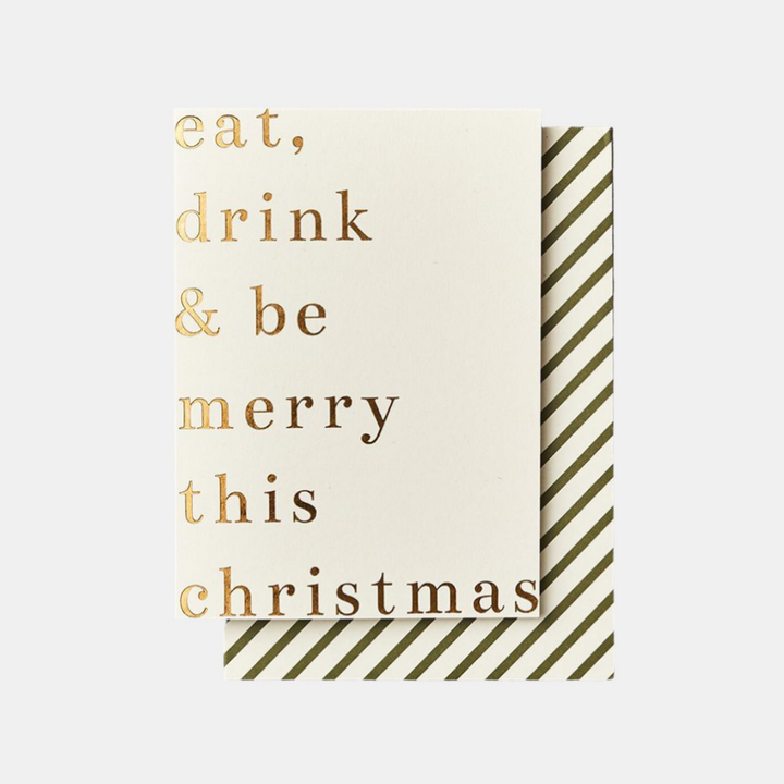 Katie Leamon | Christmas Card Eat Drink & Be Merry | Shut the Front Door
