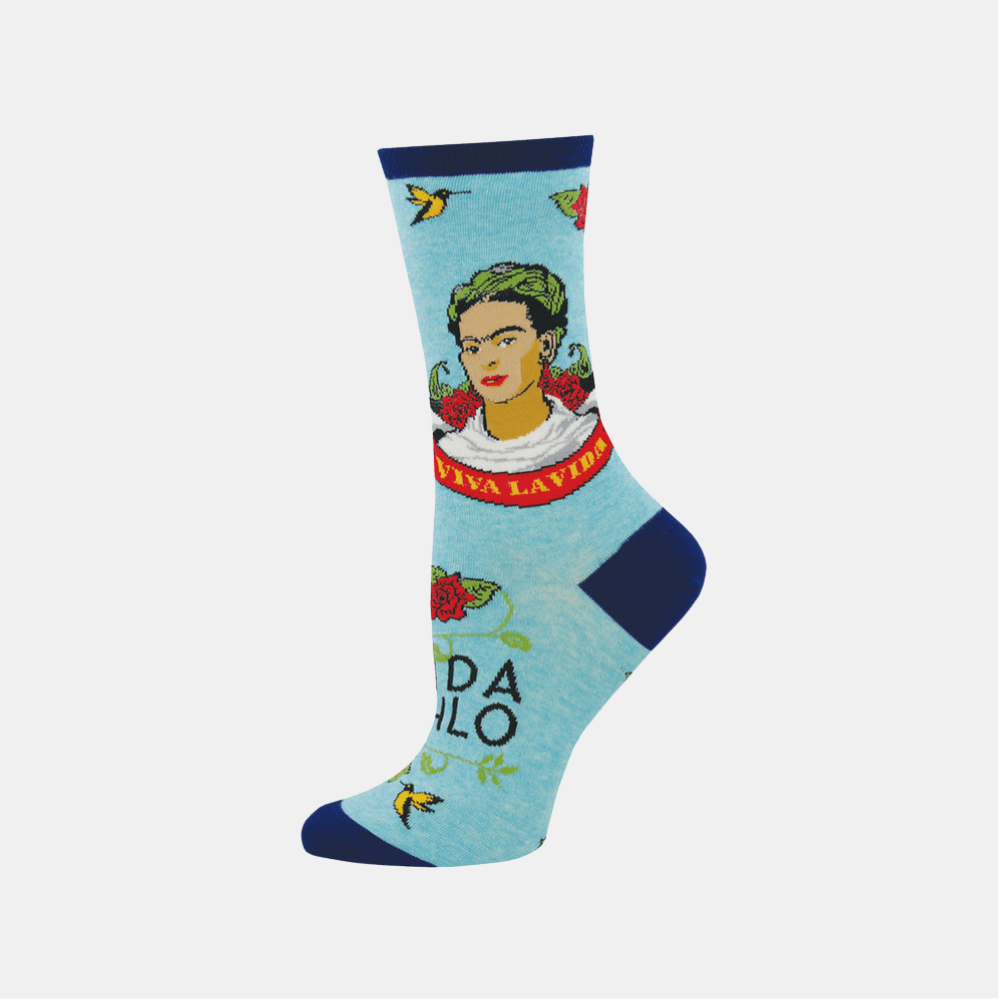 Socksmith | Socks Womens Viva la Frida Sky Blue Heather | Shut the Front Door