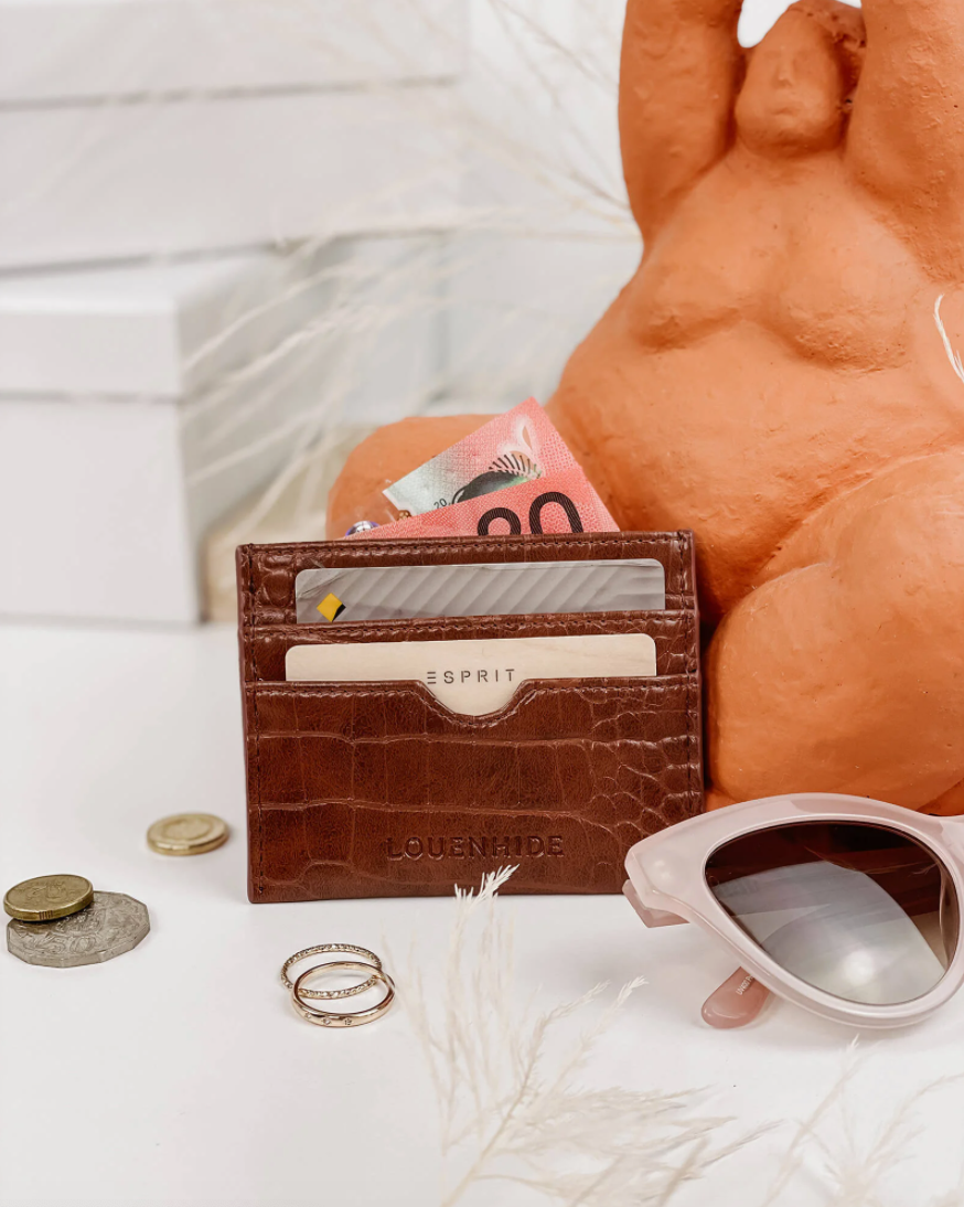 Louenhide | Ava Cardholder - Croc Tan | Shut the Front Door