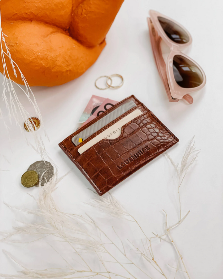 Louenhide | Ava Cardholder - Croc Tan | Shut the Front Door