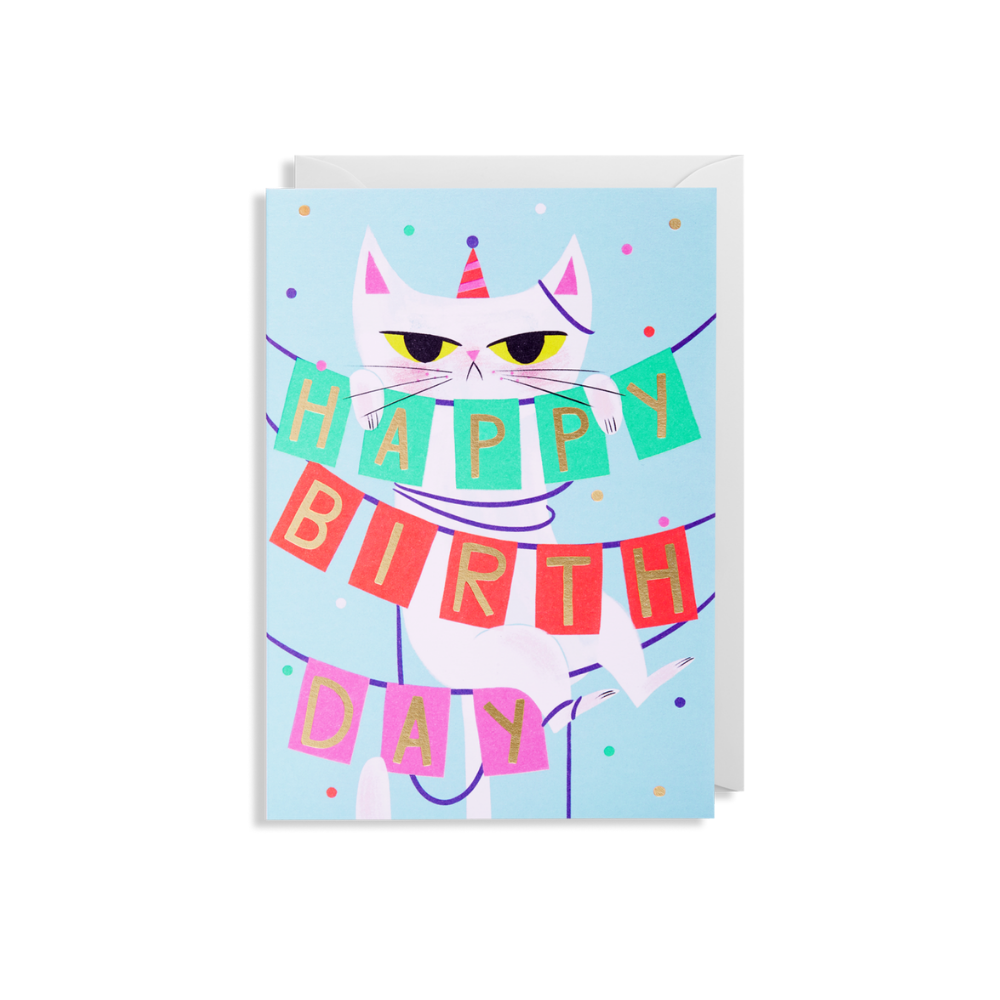 Lagom | Card Birthday Banner Cat | Shut the Front Door