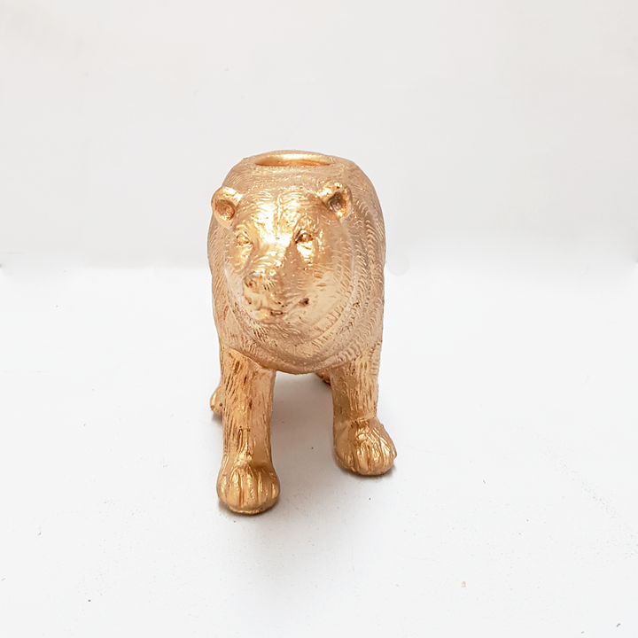White Moose | Bear Candle Holder GOLD | Shut the Front Door