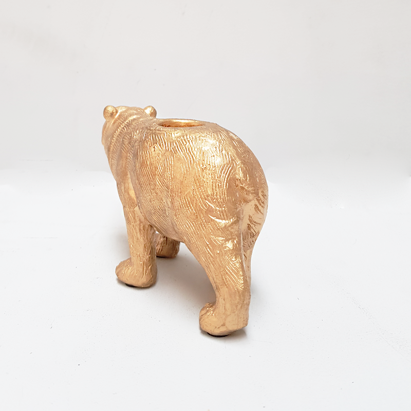 White Moose | Bear Candle Holder GOLD | Shut the Front Door