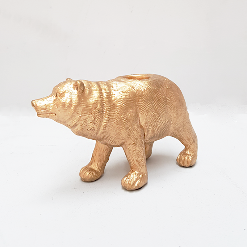 White Moose | Bear Candle Holder GOLD | Shut the Front Door