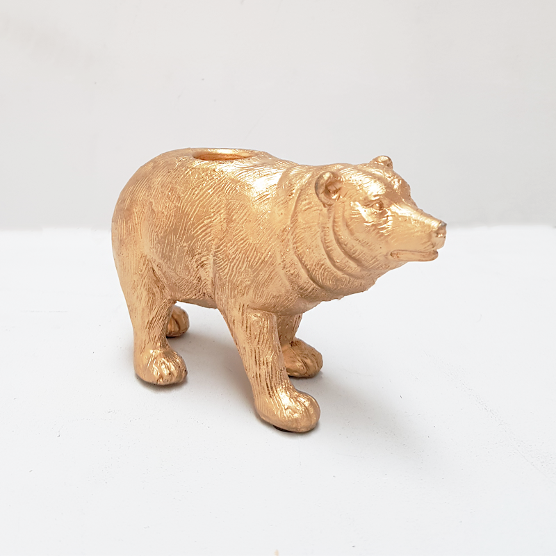 White Moose | Bear Candle Holder GOLD | Shut the Front Door