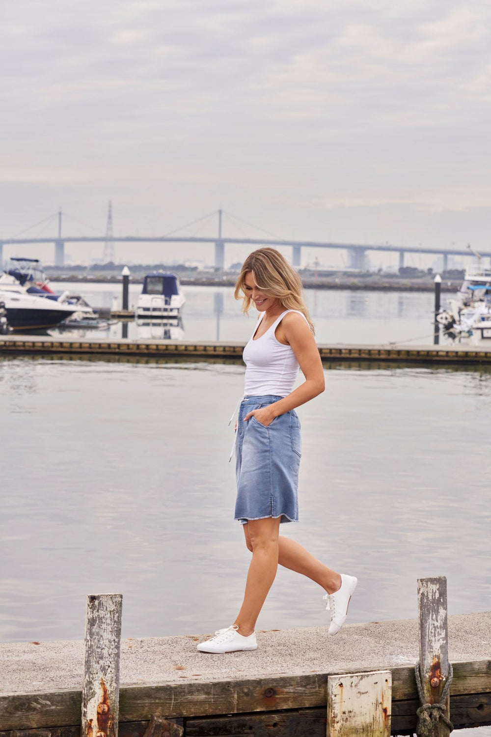 Betty Basics | Aston Skirt - Denim Blue | Shut the Front Door