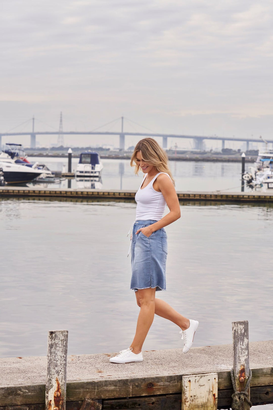 Betty Basics | Aston Skirt - Denim Blue | Shut the Front Door