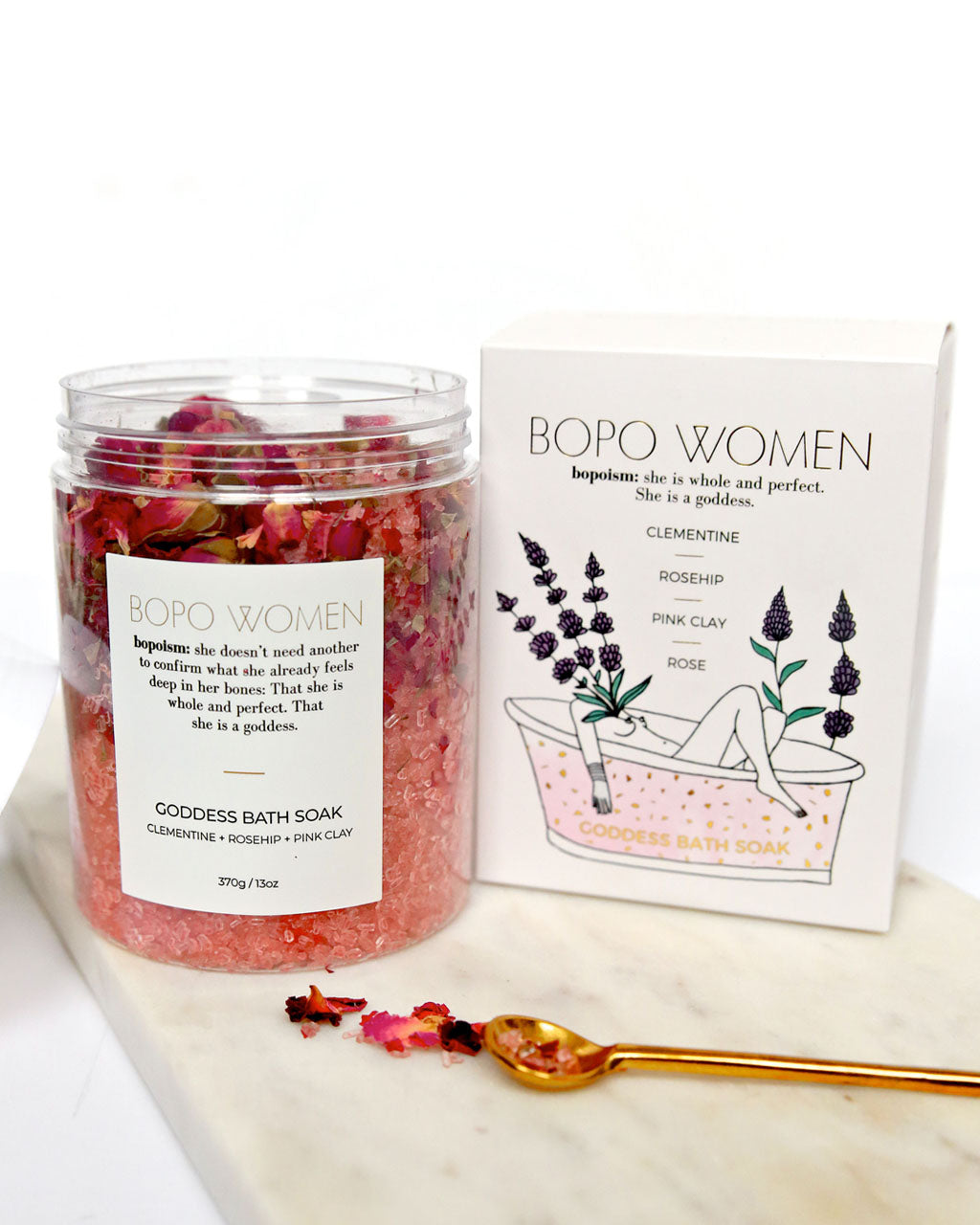Bopo Women | Goddess Bath Soak - Clementine Rosehip & Pink Clay | Shut the Front Door