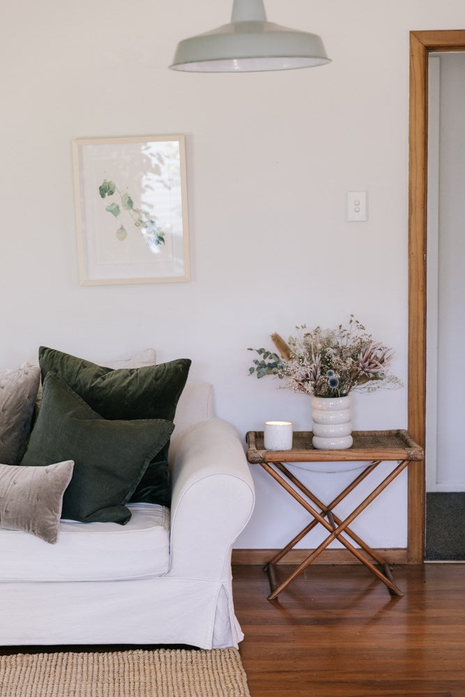 Raine & Humble | Classic Linen Cushion 50cm - Olive | Shut the Front Door