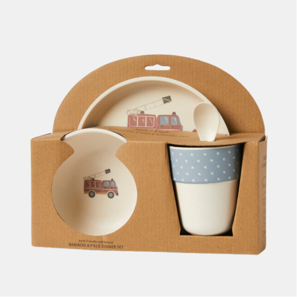BambooWare | Kids Bamboo Dinner Set - Transport | Shut the Front Door