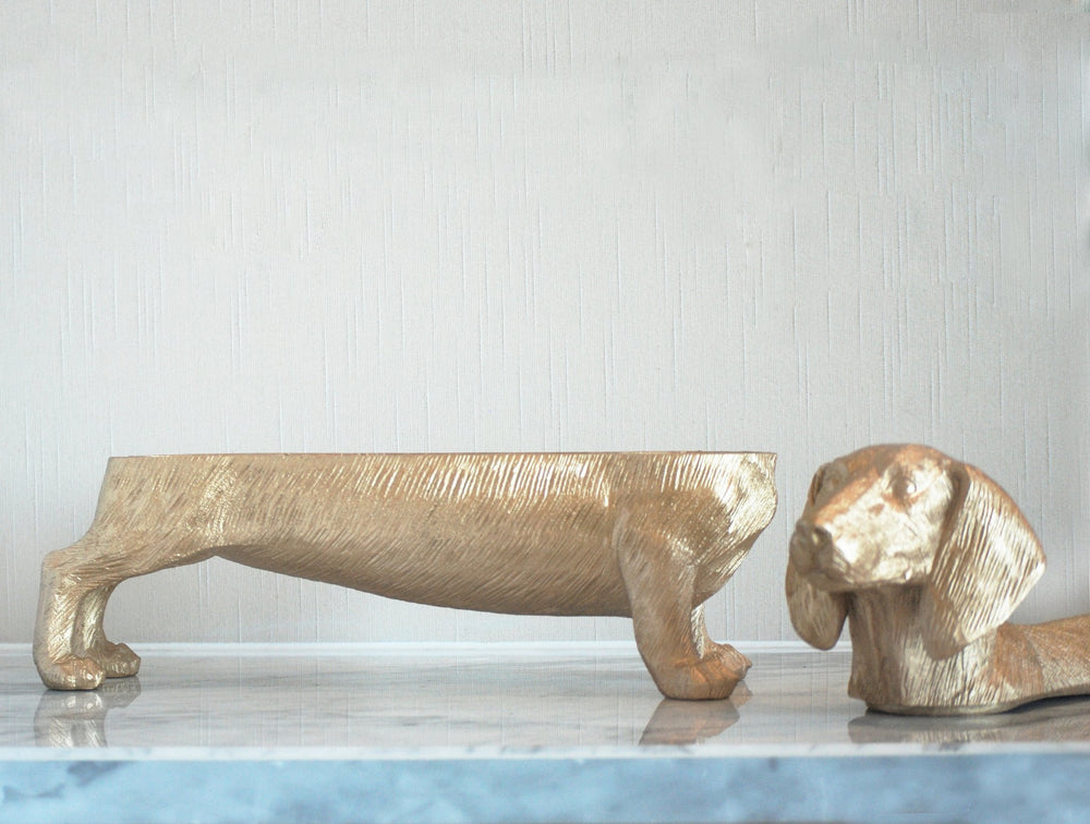 White Moose | Dachshund Secret Bowl GOLD | Shut the Front Door