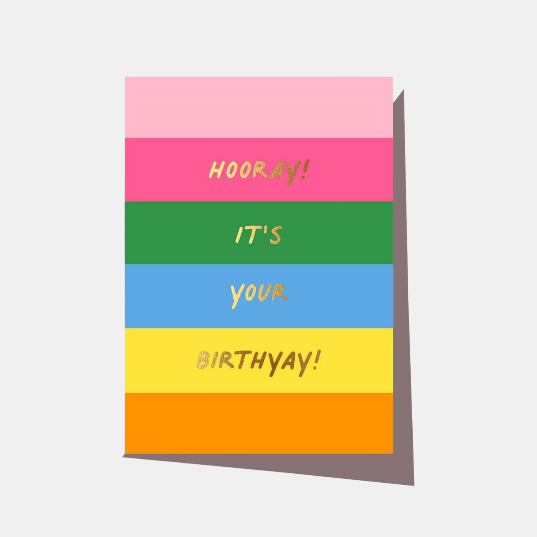 Elm Paper | Card Stripe Birthday Hooray | Shut the Front Door