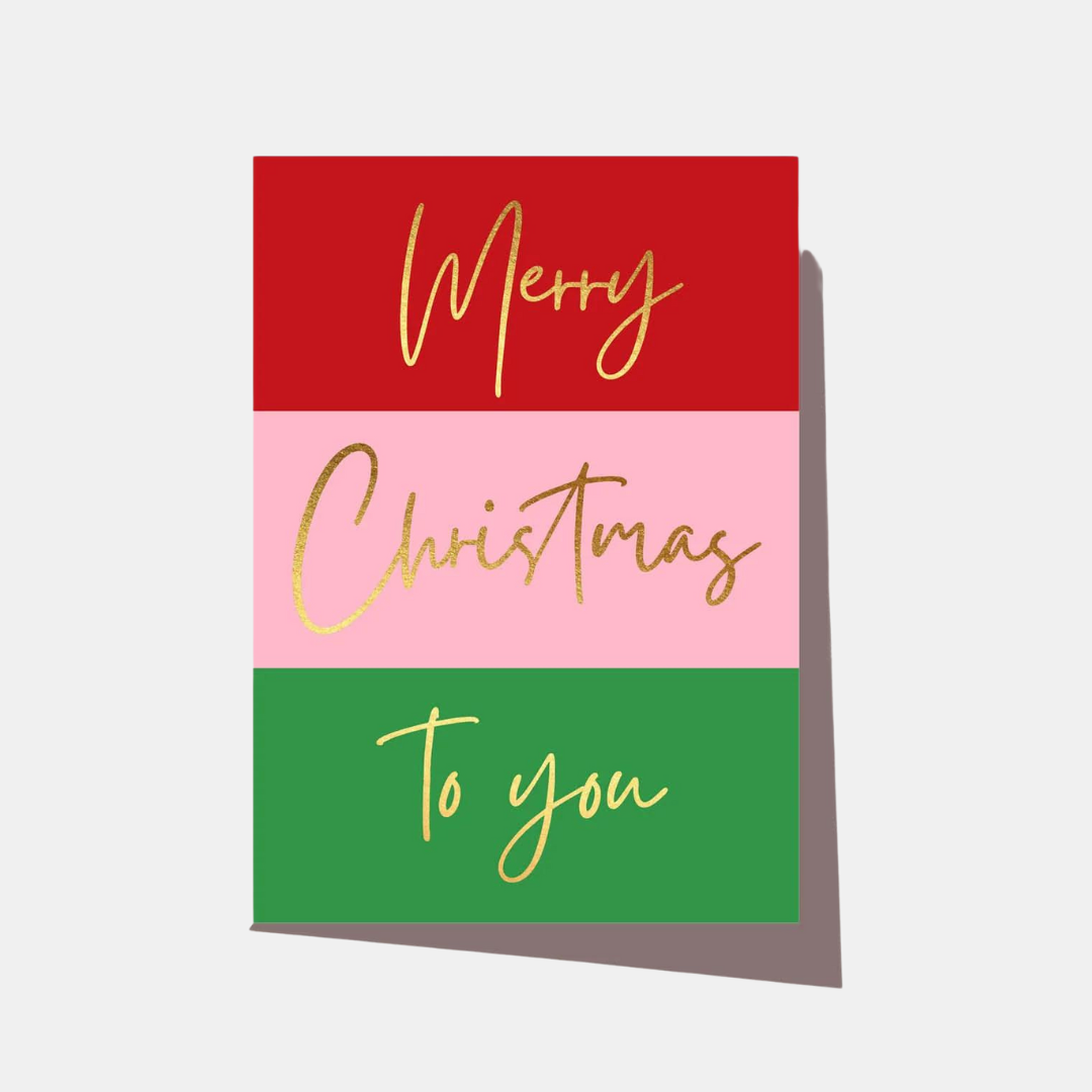 Elm Paper | Card Christmas Colour Stripe | Shut the Front Door