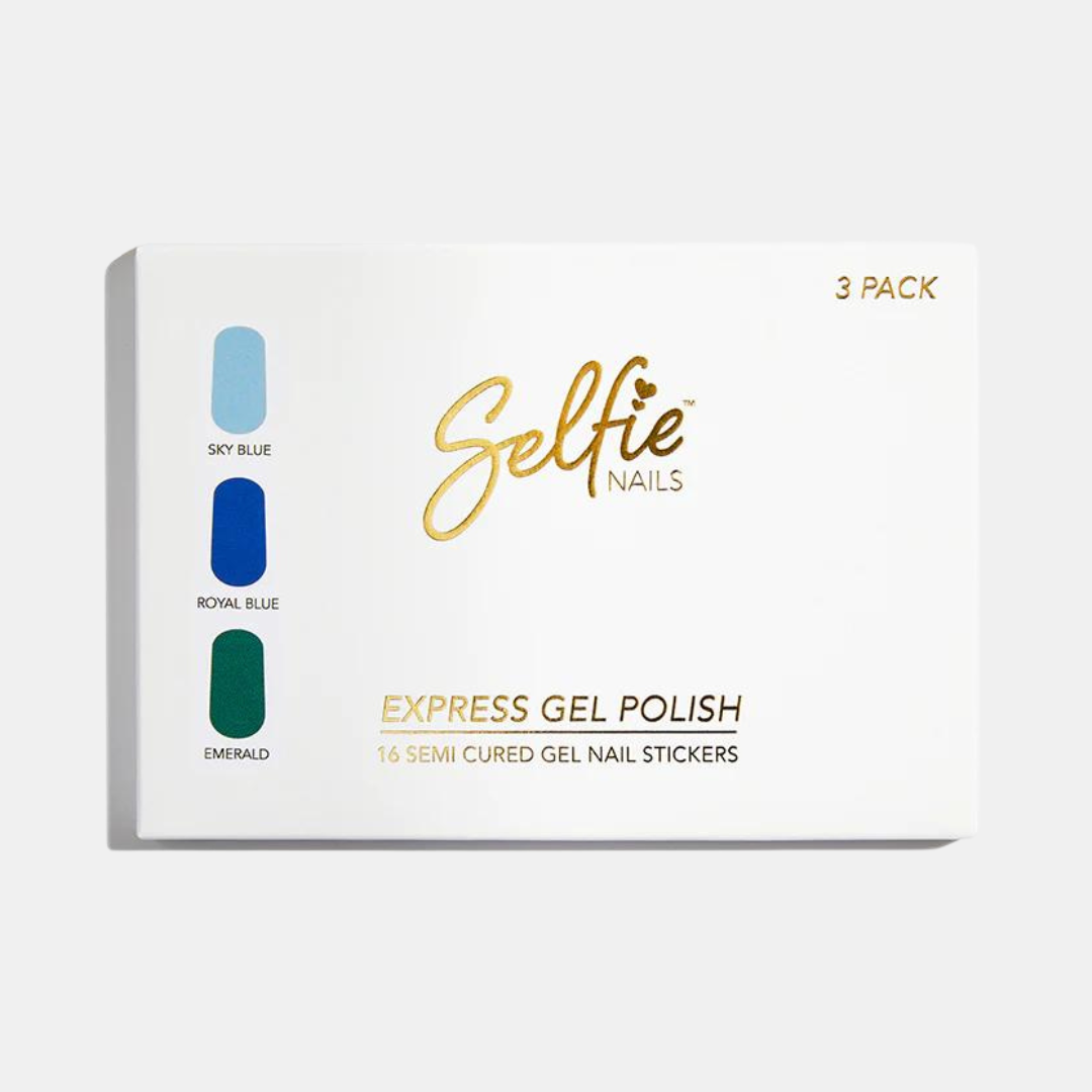 Selfie Nails | Express Gel Polish - Sky/Royal/Emerald | Shut the Front Door