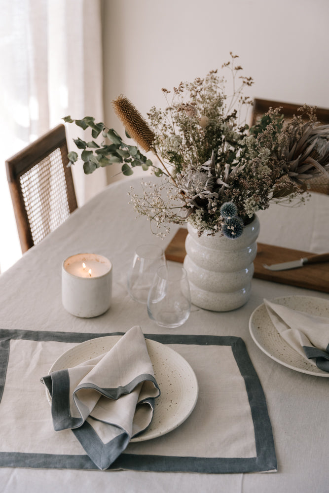 Raine & Humble | Elegance Linen Napkin - Storm | Shut the Front Door