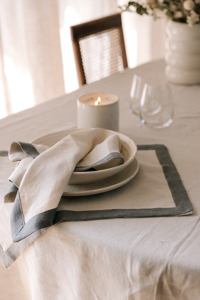 Raine & Humble | Elegance Linen Napkin - Storm | Shut the Front Door