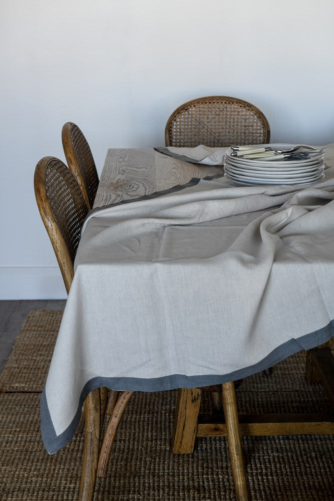 Raine & Humble | Elegance Linen Tablecloth - Storm | Shut the Front Door