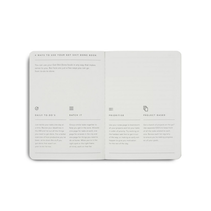 Mi Goals | Get Shit Done Notebook A6 Lilac | Shut the Front Door