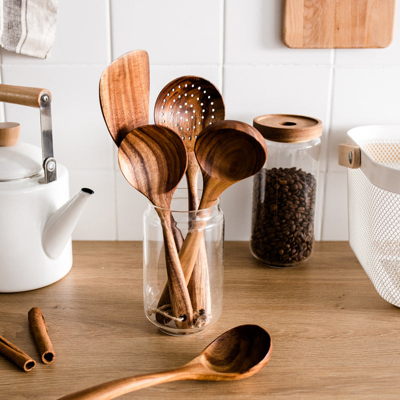 Not specified | Wooden Strainer Spoon 28cm | Shut the Front Door