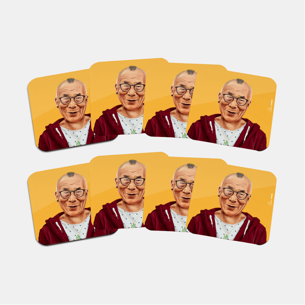 Hipstory | Hipstory Coasters - Dalai Lama - 8 Pack | Shut the Front Door