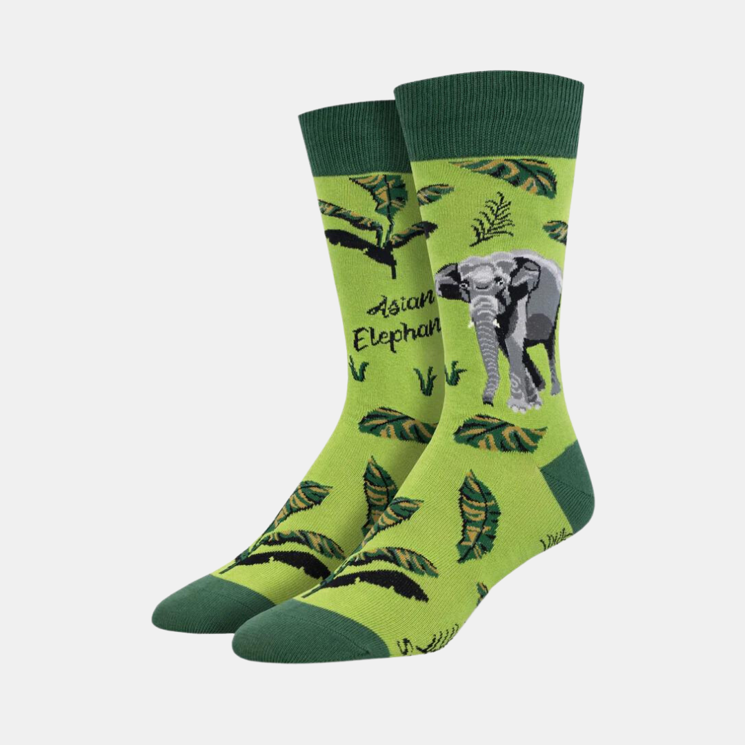 Socksmith | Men's Asian Elephant Socks - Green | Shut the Front Door