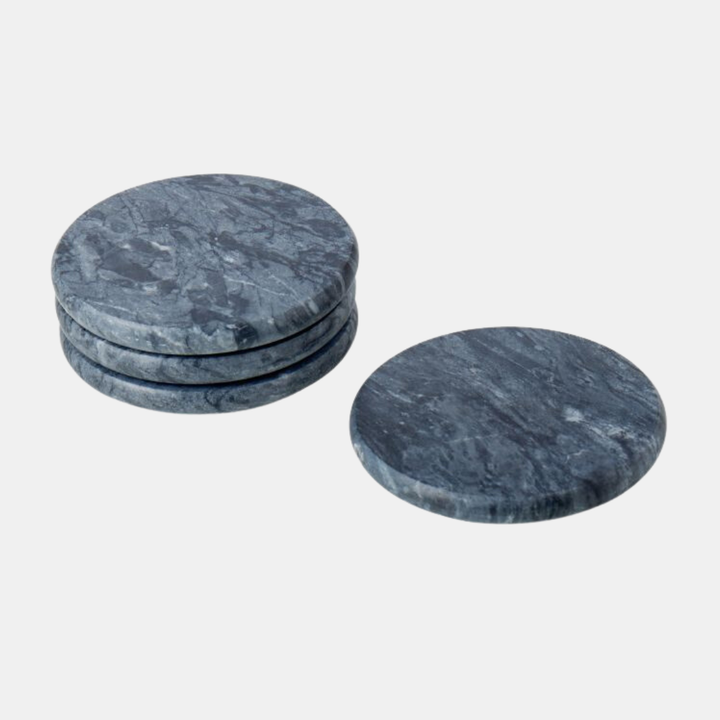 Davis & Waddell | Nuvolo Marble Coaster Set 4 - Black | Shut the Front Door