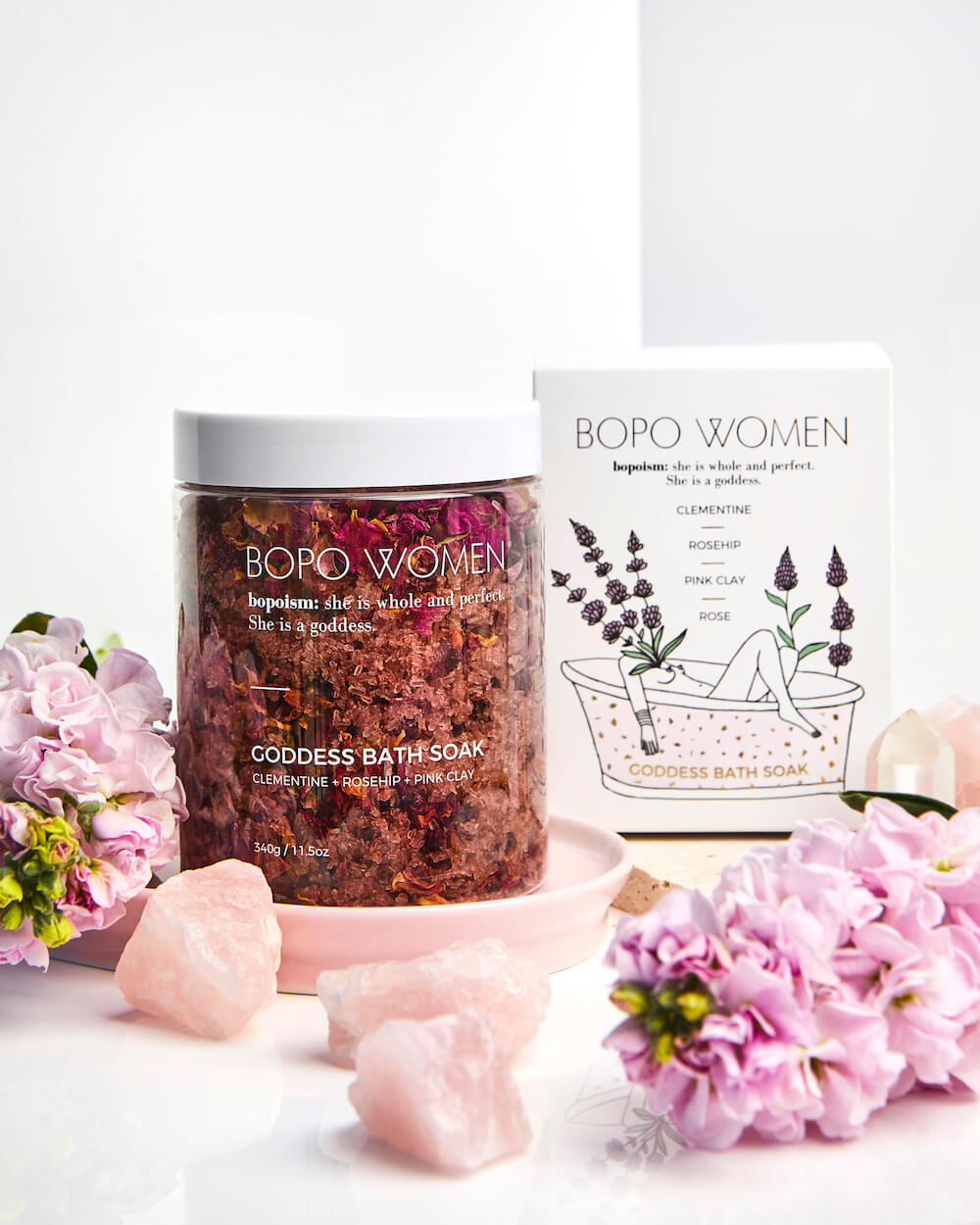 Bopo Women | Goddess Bath Soak - Clementine Rosehip & Pink Clay | Shut the Front Door