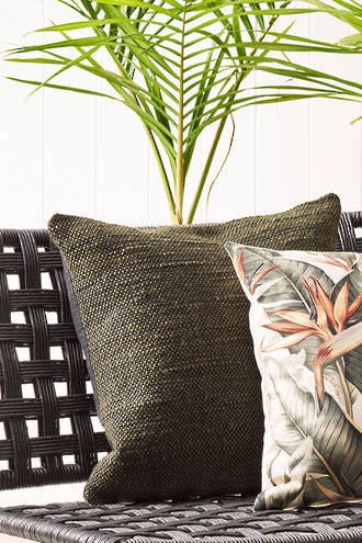 Mulberi | Jasper Cushion 45x45cm - Green/Black | Shut the Front Door