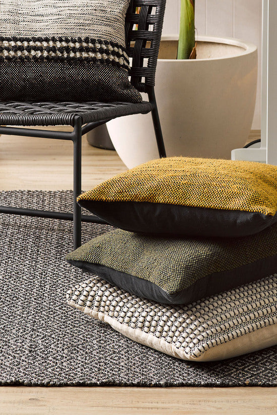 Mulberi | Jasper Cushion 45x45cm - Green/Black | Shut the Front Door
