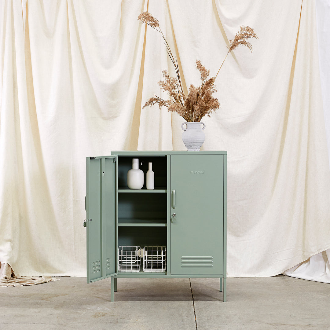 Mustard | Midi Locker - Sage | Shut the Front Door