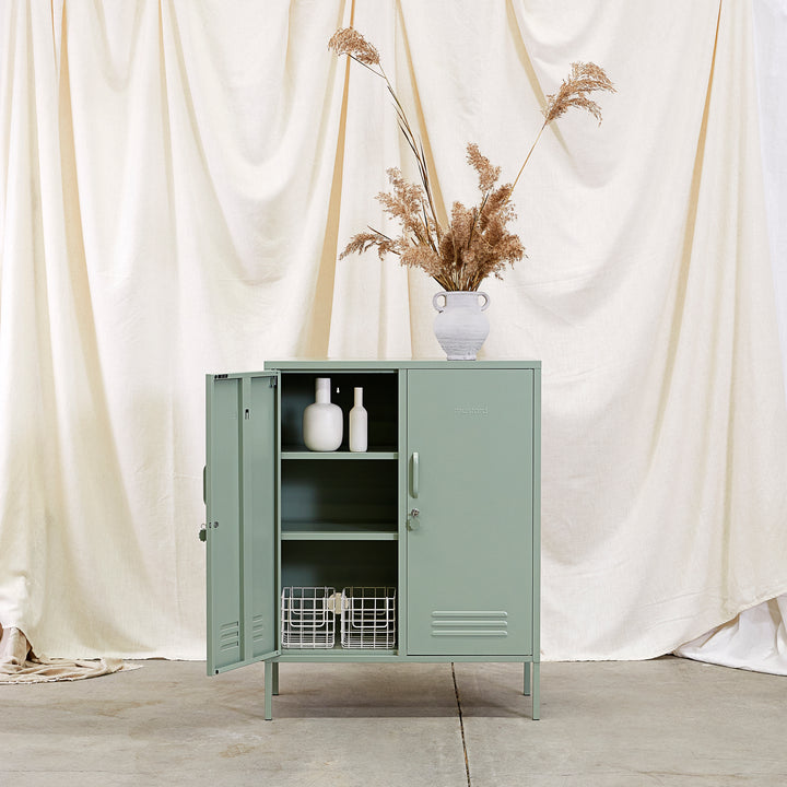 Mustard | Midi Locker - Sage | Shut the Front Door