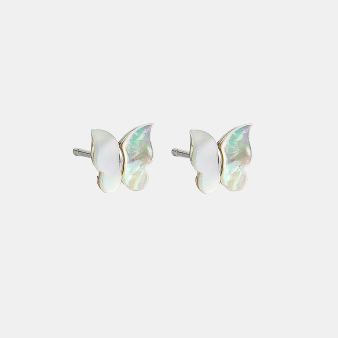 Tiger Tree | Earring Pearl Butterfly Studs Silver | Shut the Front Door
