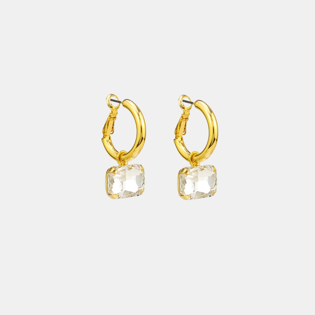 Tiger Tree | Earrings Evelyn Crystal Gold | Shut the Front Door