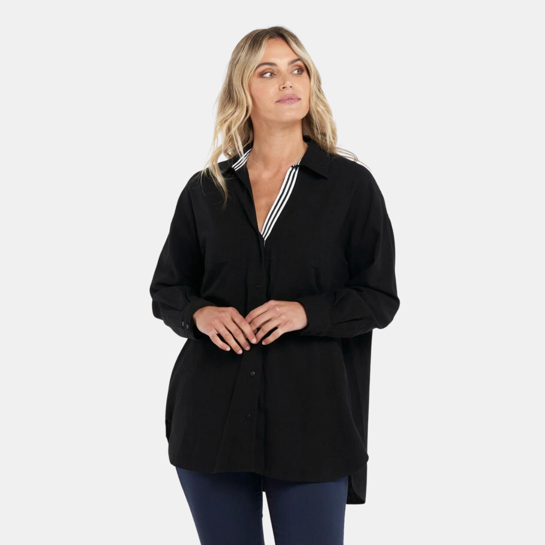 Betty Basics | Zara Pocket Shirt - Black | Shut the Front Door