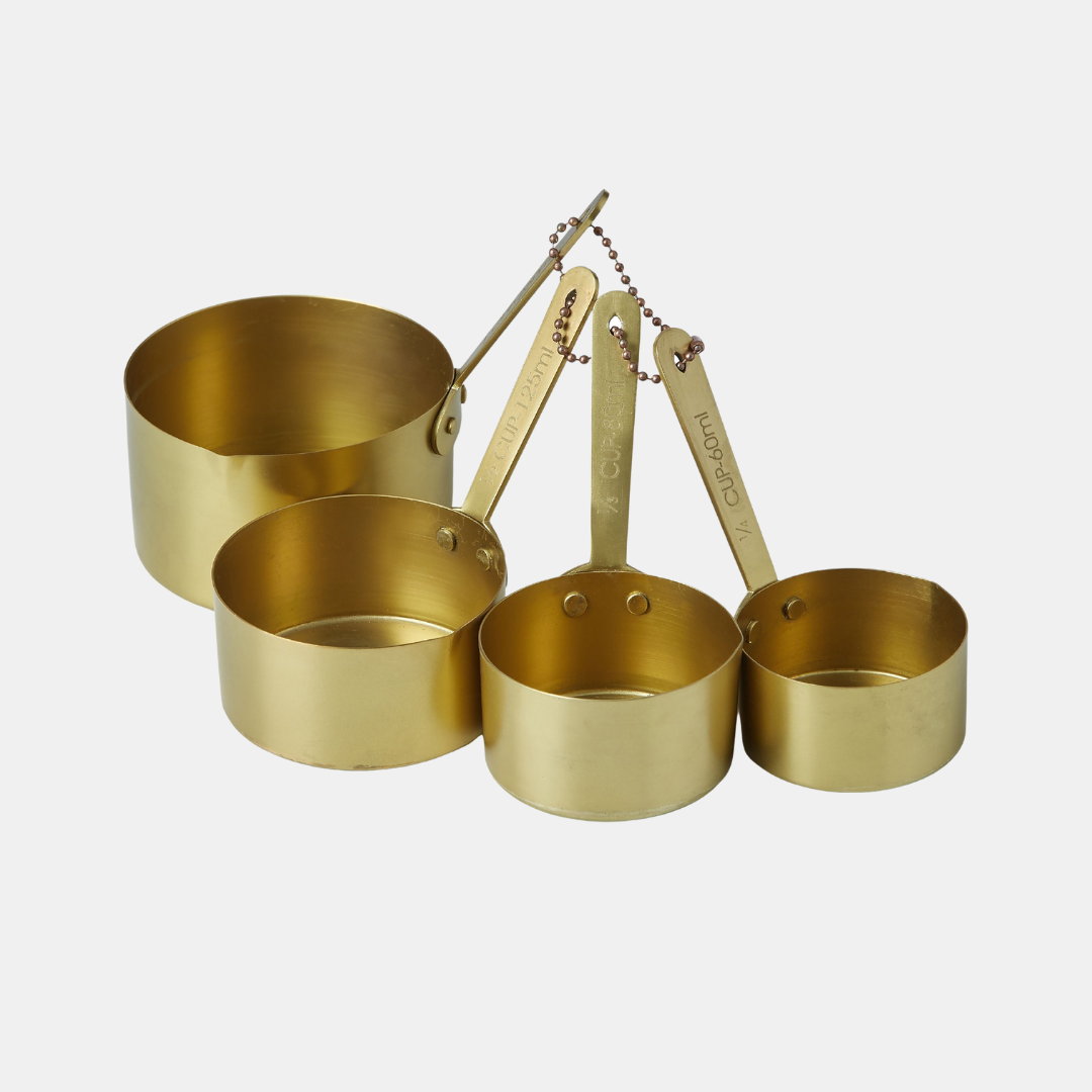 Davis & Waddell | Brass Measuring Cups - Gold - Set of 4 | Shut the Front Door