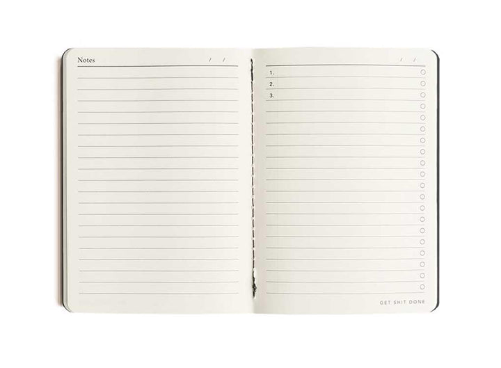 Mi Goals | Get Shit Done Notebook A6 - Minimal Teal Green | Shut the Front Door