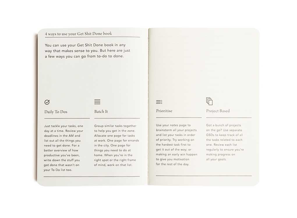 Mi Goals | Get Shit Done Notebook A6 - Minimal Teal Green | Shut the Front Door