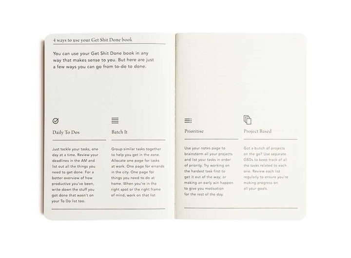 Mi Goals | Get Shit Done Notebook A6 - Minimal Teal Green | Shut the Front Door