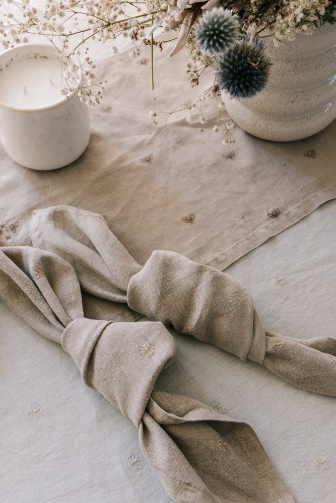 Raine & Humble | Mason Bee Linen Placemat - Stone | Shut the Front Door