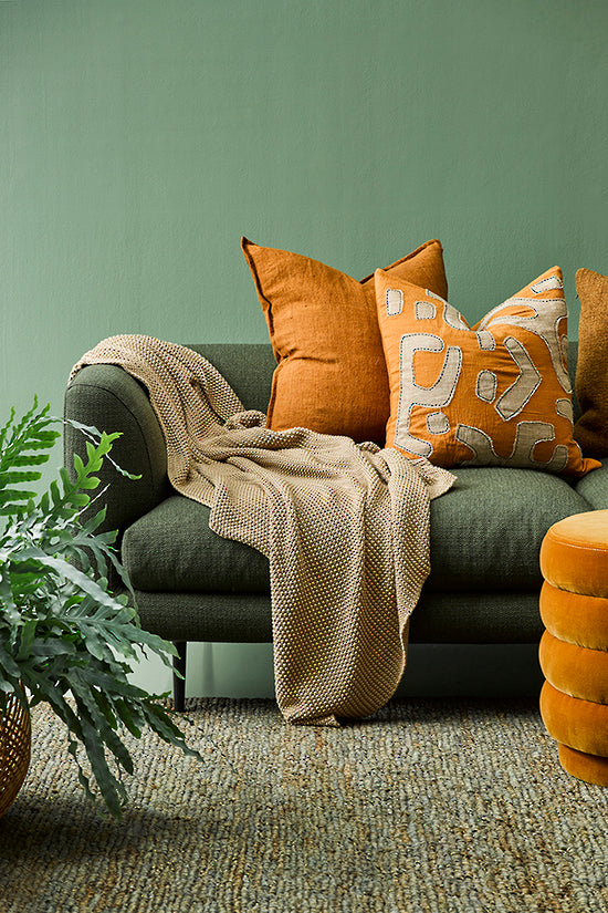 Mulberi | Milford Moss Stitch Throw - Straw | Shut the Front Door