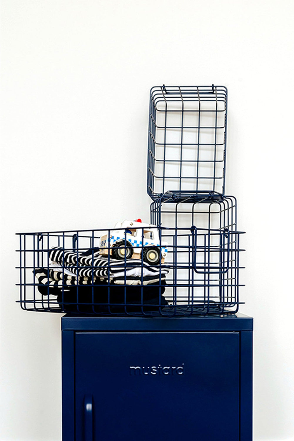 Mustard | Basket Large - Navy | Shut the Front Door