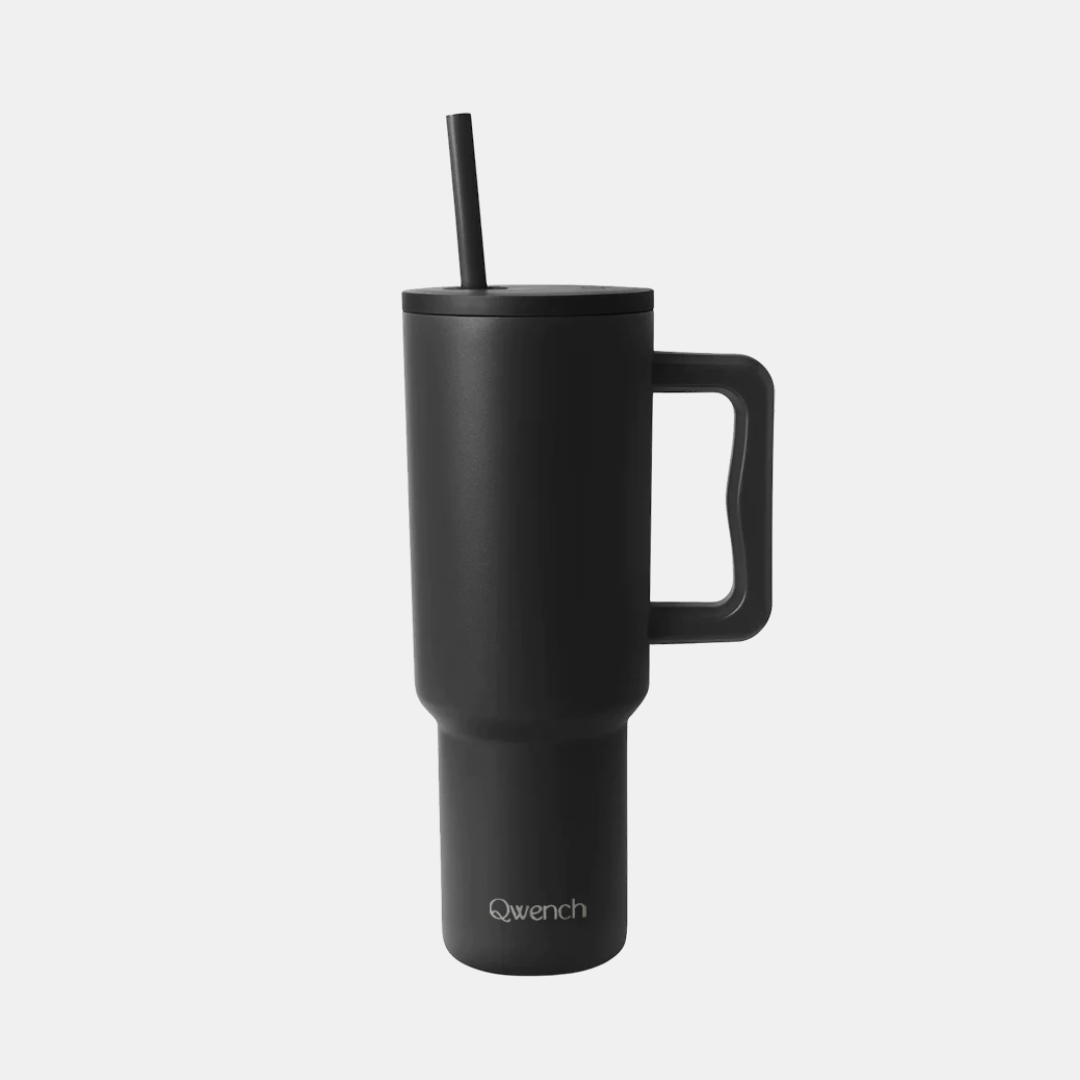 Qwest | Qwench Premium Insulated Tumbler 40oz w/straw - Midnight Black | Shut the Front Door