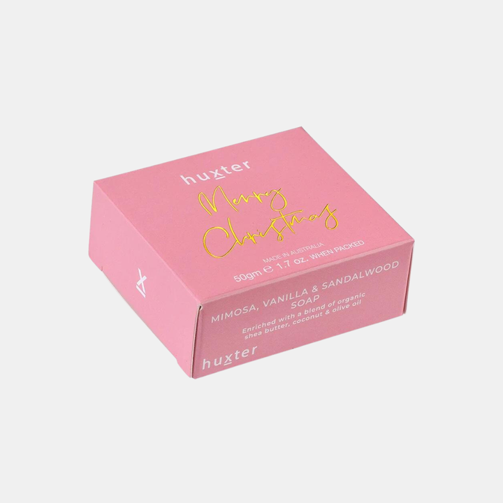 Huxter | Merry Christmas  Mini Boxed Guest Soap Blush Pink - Mimosa/Vanilla & S/wood | Shut the Front Door