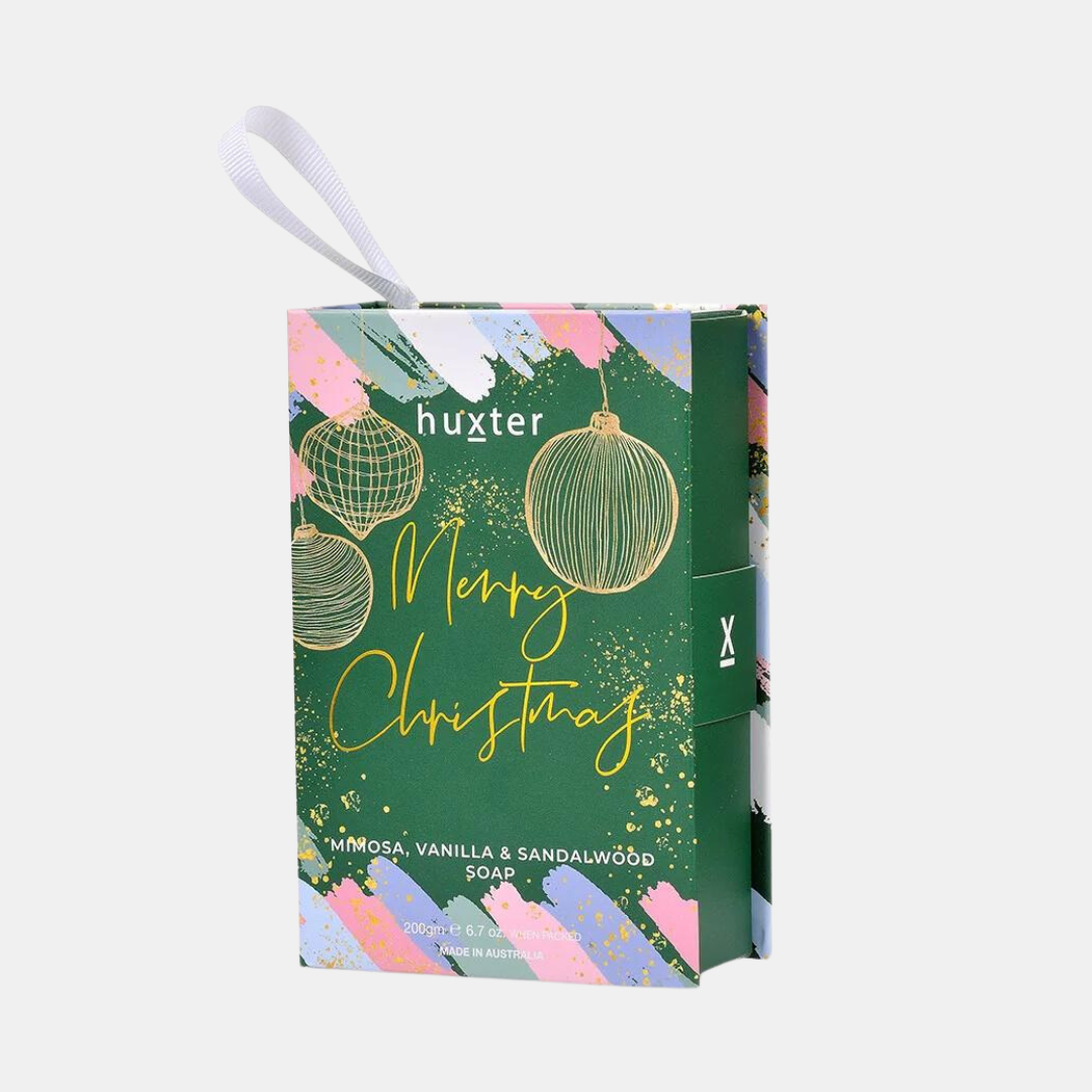 Huxter | Soap Book Hanging - Green w Pastels Xmas Baubles - Merry Christmas | Shut the Front Door