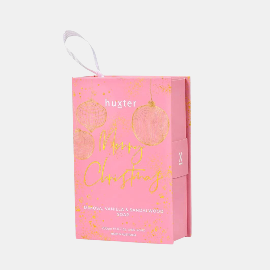 Huxter | Soap Book Hanging - Pink Xmas Baubles - Merry Christmas | Shut the Front Door