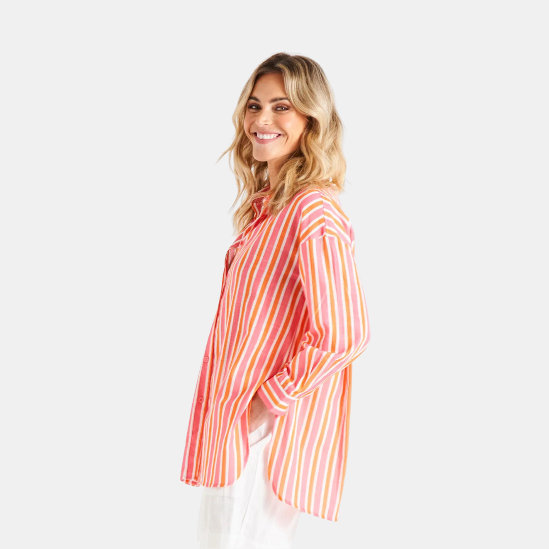 Betty Basics | Quinn Shirt - Sundown Stripe | Shut the Front Door