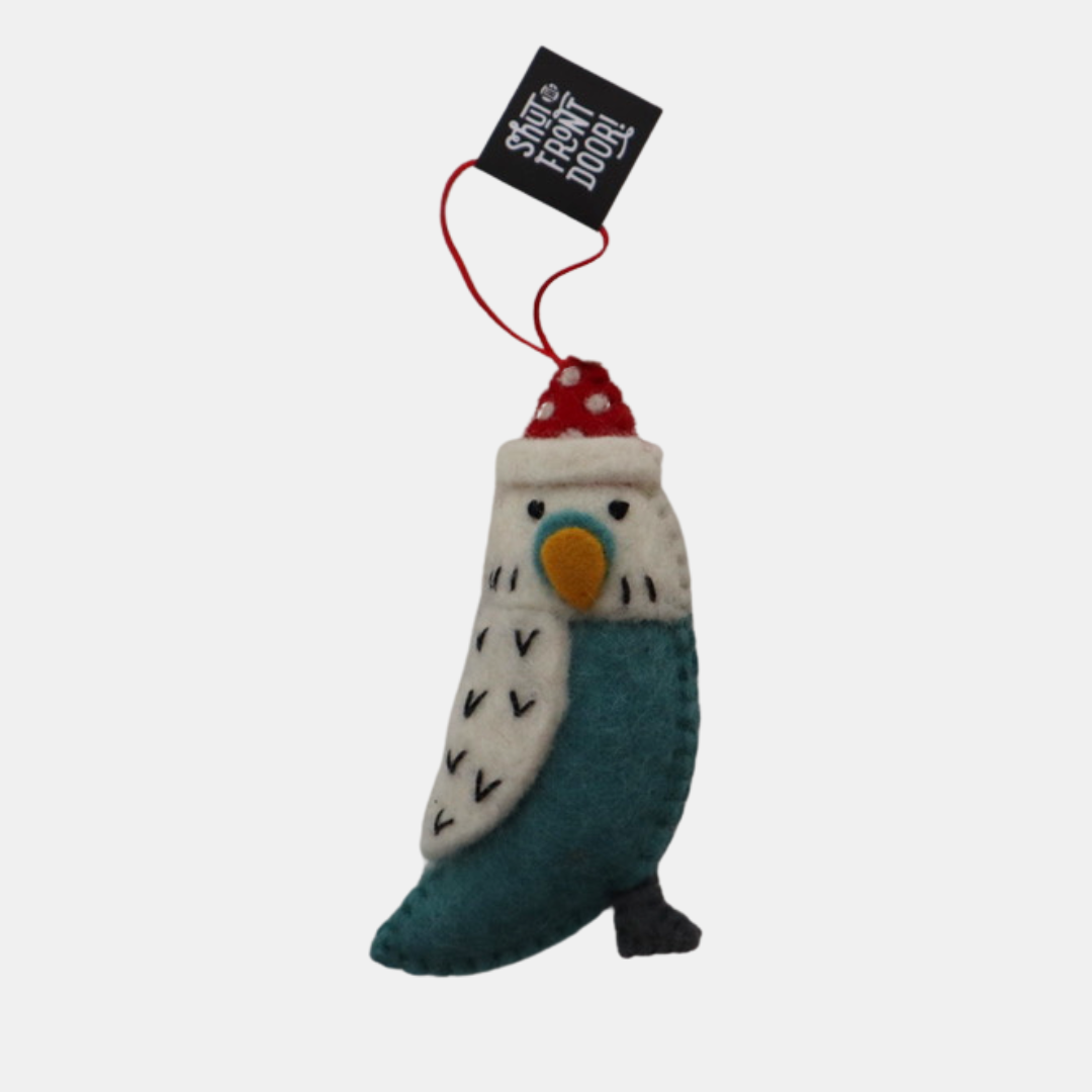 Pashom | Hanging Budgie Decoration - Blue | Shut the Front Door