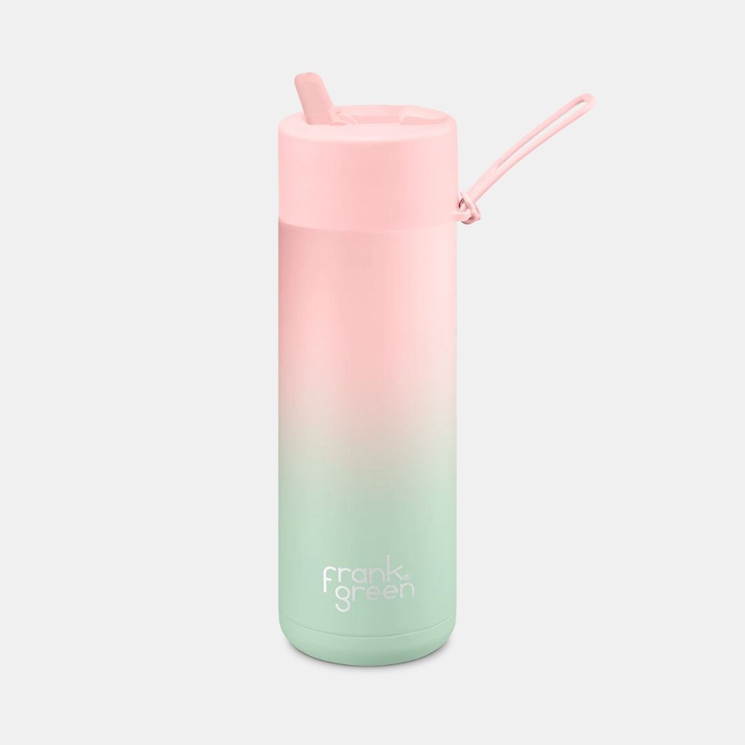 Frank Green | Ceramic Lined Reusable Bottle 20oz with Straw - Gradient Blushed/Mint Gelato | Shut the Front Door